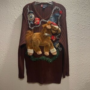 Ugly‎ Christmas VINTAGE CRL. "RARE" Sweater with Western Accents.